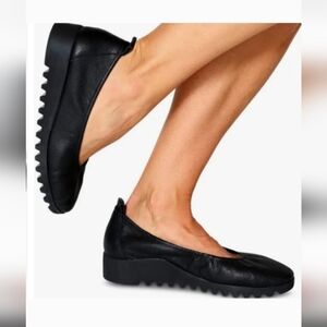 AETREX Brianna Black Leather Loafers Size 38